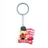 Fabricante profesional personalizado londres reino unido característica autobús soldado oso 3D pintado a mano resina llavero llave colgante Item Picture